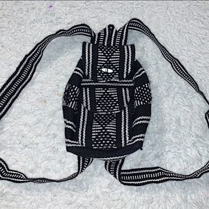 Black and white mini backpack